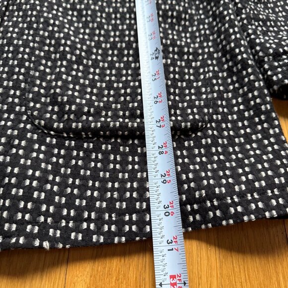 Anthropologie Size L Black & White Filipa Single-Breasted Textured Blazer Jacket - Picture 13 of 16